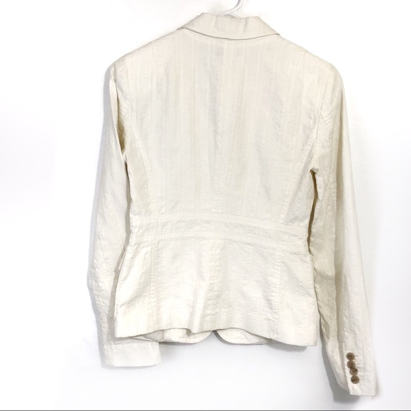 J.Crew white cotton & linen blazer jacket size 4 - Picture 2 of 7